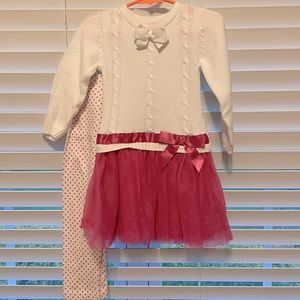 Tutu sweater dress with leggings